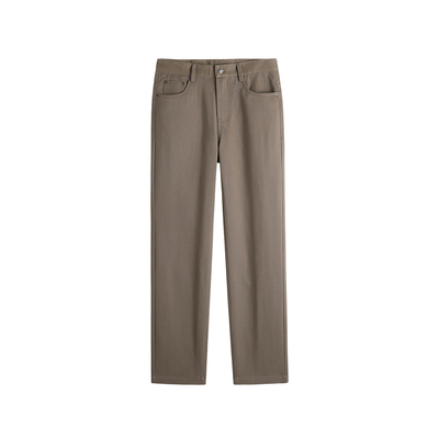 HIM汉崇 耐磨直筒微弹休闲裤男舒适做旧立体拼接印花长裤2025冬季