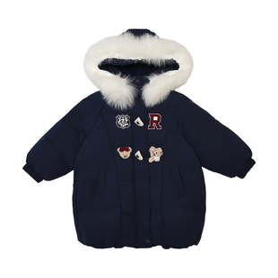 女童羽绒服冬装2025新款儿童宝宝女孩长款保暖加厚防寒服袄子外套