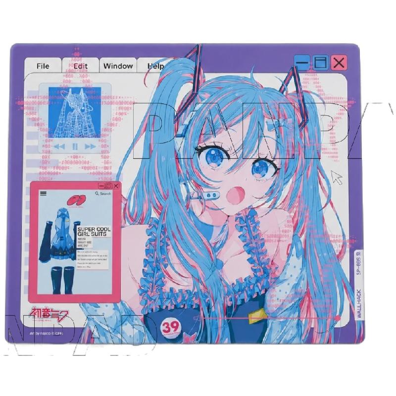 WALLHACK SP005初音MIKU OS电竞钢化玻璃鼠标垫顺滑FPS专用复刻版