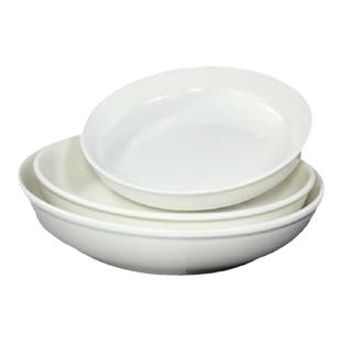 剁椒鱼头盘子餐厅圆形深盘沙拉蒸蛋陶瓷纯白碟子餐具盘子菜盘家用