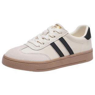 热风薄底运动德训鞋女款2026年春季新款百搭小白鞋板鞋女鞋休闲鞋