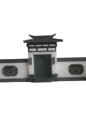 古建筑门头宅院大门围墙模型微缩景观景墙微物造景中式古风摆件
