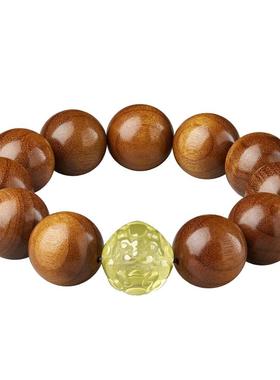 金丝楠手串黄水晶貔貅老料阴沉木