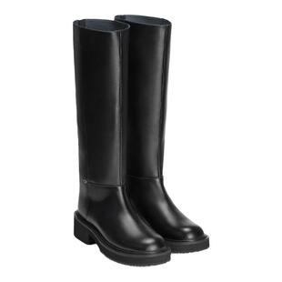 马君妍同款lost in echo显瘦巴恩风真皮厚底宽筒靴子长筒骑士靴