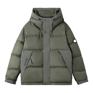 百家好极简风连帽羽绒服女士冬季2025新款高级感蓬松保暖时尚外套