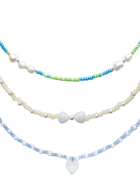 JOLIENANA/多巴胺天然珍珠天然爱心白玉心悦雅兰夏日项链