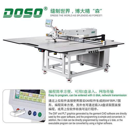 羽绒服装汽车缝纫机 大森DOSO全自动电脑数控模板机 大范围花样机