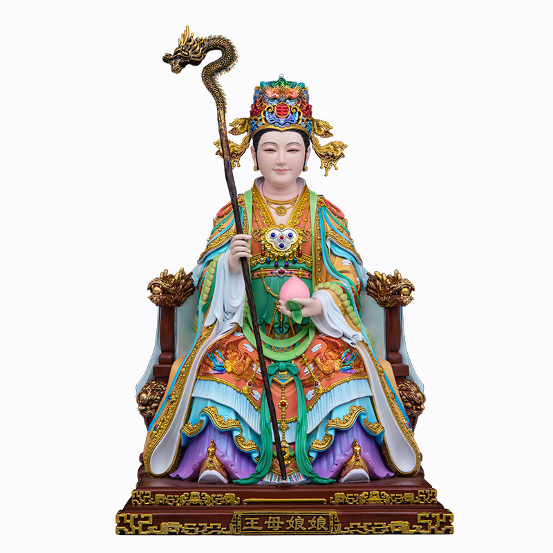 黄铜中式玉帝玉母神像桌面摆件
