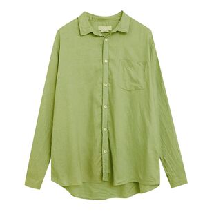 夏莫卡100%苎麻衬衫女春夏款挺括量感轻奢极简风衬衣开衫长袖9684