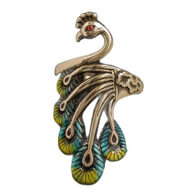 Vintage古着孔雀开口戒指