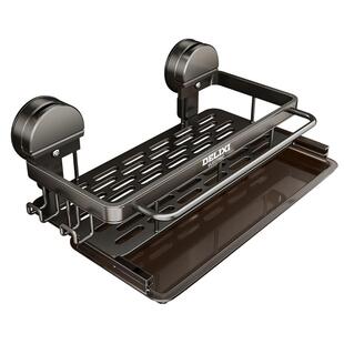 德力西吸盘厨房置物架抹布收纳沥水架免打孔壁挂水龙头水槽调料架