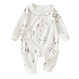 新生婴儿衣服纯棉春秋连体衣女宝宝哈衣0到3个月初生儿蝴蝶衣a类6