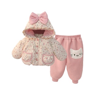 女童套装冬季2026新款洋气儿童冬装棉衣女宝宝时髦加绒加厚两件套