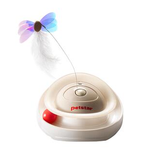 【petstar_羽毛转盘】猫玩具智能自嗨解闷逗猫棒球幼猫小猫咪用品