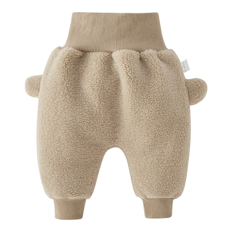 [抗菌远红外]新生儿婴儿高腰护肚加绒女婴童屁屁裤男宝宝秋冬裤子