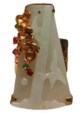 承李李翡翠时尚个性纯银戒指女