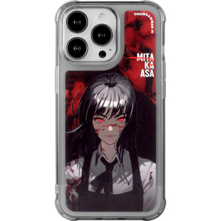 SMTM电锯人手机壳适用苹果14promax防摔13透黑12动漫暗黑风三鹰朝15手机保护套