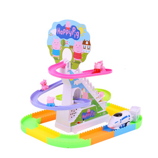 儿童会爬楼梯的小猪轨道玩具佩奇佩琪小鸭子小黄鸭滑滑梯男孩女孩