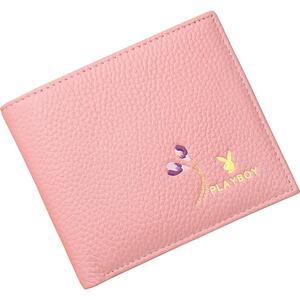 花花公子女士钱包软牛皮2023新款真皮短款横钱夹韩版皮夹时尚薄款