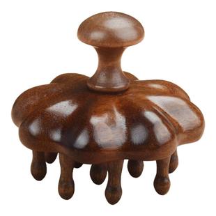 金丝檀木按摩梳子头皮经络梳头疗养生全身按摩圆盘梳子插齿式干刷