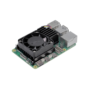 亚博智能 树莓派5代Pi5主动式散热片冷却器PWM调速风扇铝合金外壳