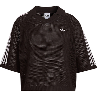 Adidas/阿迪达斯官方正品三叶草女士时尚针织运动POLO衫KE0198
