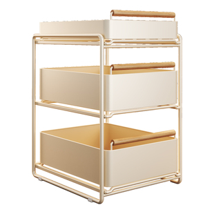 橱柜内分层置物架柜内抽屉橱柜抽屉式拉篮放东西的置物架