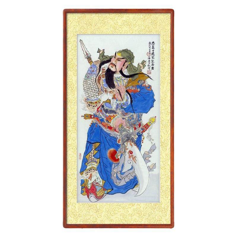 武财神国画装饰画关公画像手绘