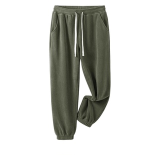 回力双面摇粒绒裤子男款冬季加绒加厚棉裤休闲运动束脚抓绒卫裤Z