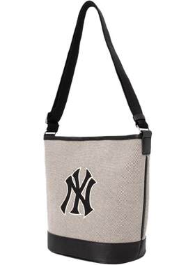 【自营】MLB单肩包男女包NY斜跨包腋下包手提包帆布托特水桶包