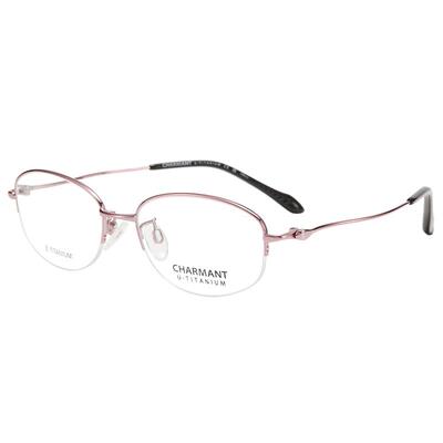 夏蒙女款半框钛合金眼镜框