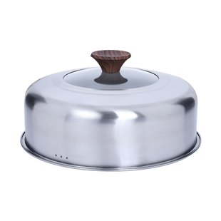 蒸锅锅盖高盖不锈钢加高盖家用炒菜锅汤锅铁锅砂锅盖子30CM26通用