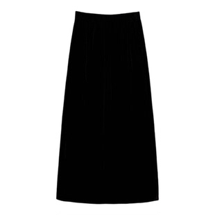 【TangTang·Studio】真丝丝绒高腰显瘦A字长款半身裙女-129302