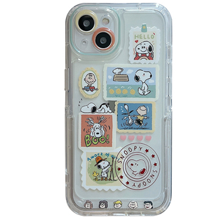 可爱卡通史努比iphone17/16/15手机壳适用苹果13promax小众动漫14/13女新款12透明11硅胶保护套镜头全包防摔