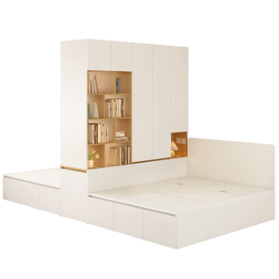 互不干扰的双人床一房变两房隔断床榻榻米床小户型组合储物床M30