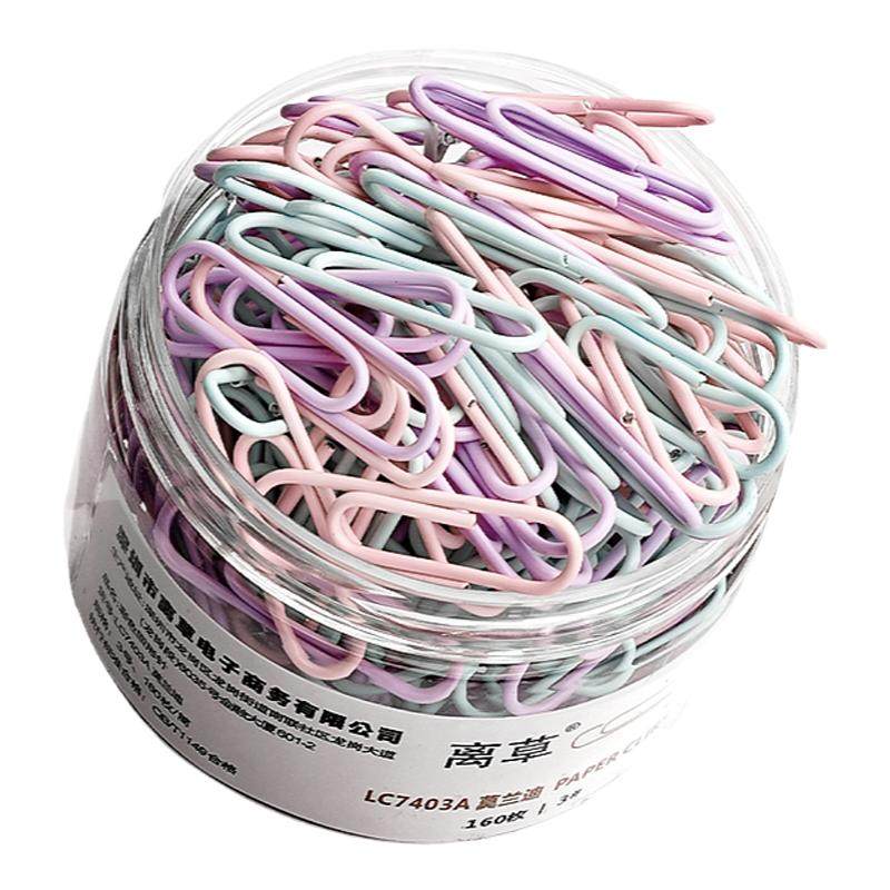 1000枚彩色回形针办公用品曲别针大号文件书签回型针收纳盒文具不锈钢u型固定回纹回应回行旋别针回心针批发