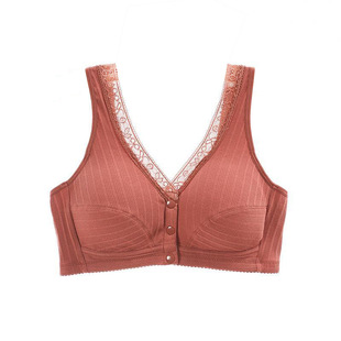 中老年妈妈纯棉内衣无钢圈背心式运动文胸岁中老年人美背薄款舒适