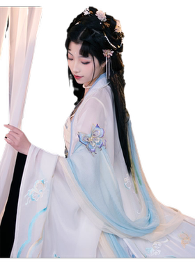 如梦霓裳纯色长披帛面罩