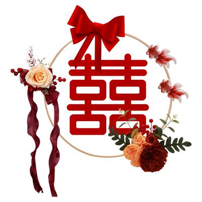 婚房布置套装婚礼结婚男女方卧室床头背景墙装饰酒店房间氛围拉花