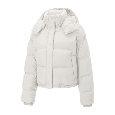 SW速惟运动羽绒服女冬季连帽加厚保暖外套户外短款防风白鸭绒夹克