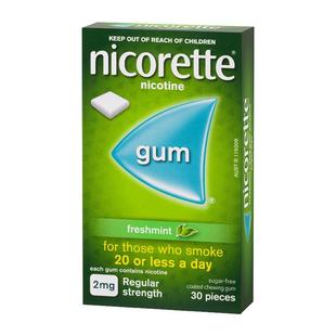 力克雷Nicorette咀嚼胶2mg30粒尼古丁戒烟药神器口香糖旗舰店正品