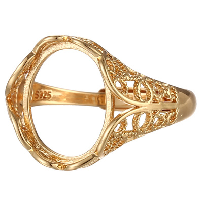 鑫泓泰男女合金复古戒指空托手工