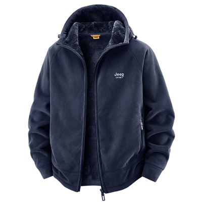 JEEP加绒保暖开衫卫衣外套