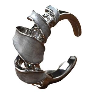 豆豆同款谷风禾不规则缠绕开口戒指女欧美轻奢小众设计感镶钻指环