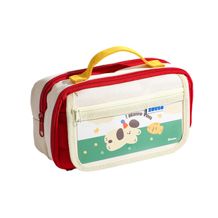 少年说双层笔袋男孩2025新款初中生简约女生学霸高颜值ins风大容量帆布文具袋手提便携多功能铅笔盒小学生用