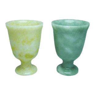 玉石高脚酒杯小酌杯子贵州翠玉杯高档家居用品酒具蓝田玉小酒盅男