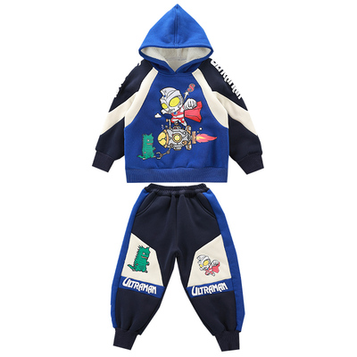 儿童连帽卫衣两件套冬奥特曼衣服