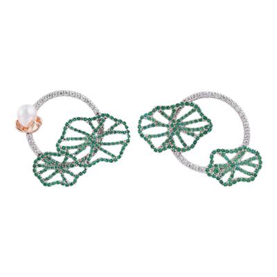 莫奈睡莲耳钉女法式小众