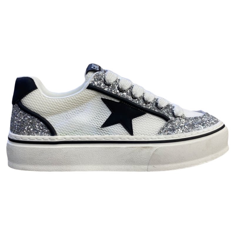 夏季亮片拼色厚底透气潮鞋男