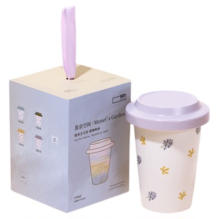 硕加莫奈空间冷萃盖杯陶瓷釉中冷萃马克盖杯咖啡杯水杯高级感礼物